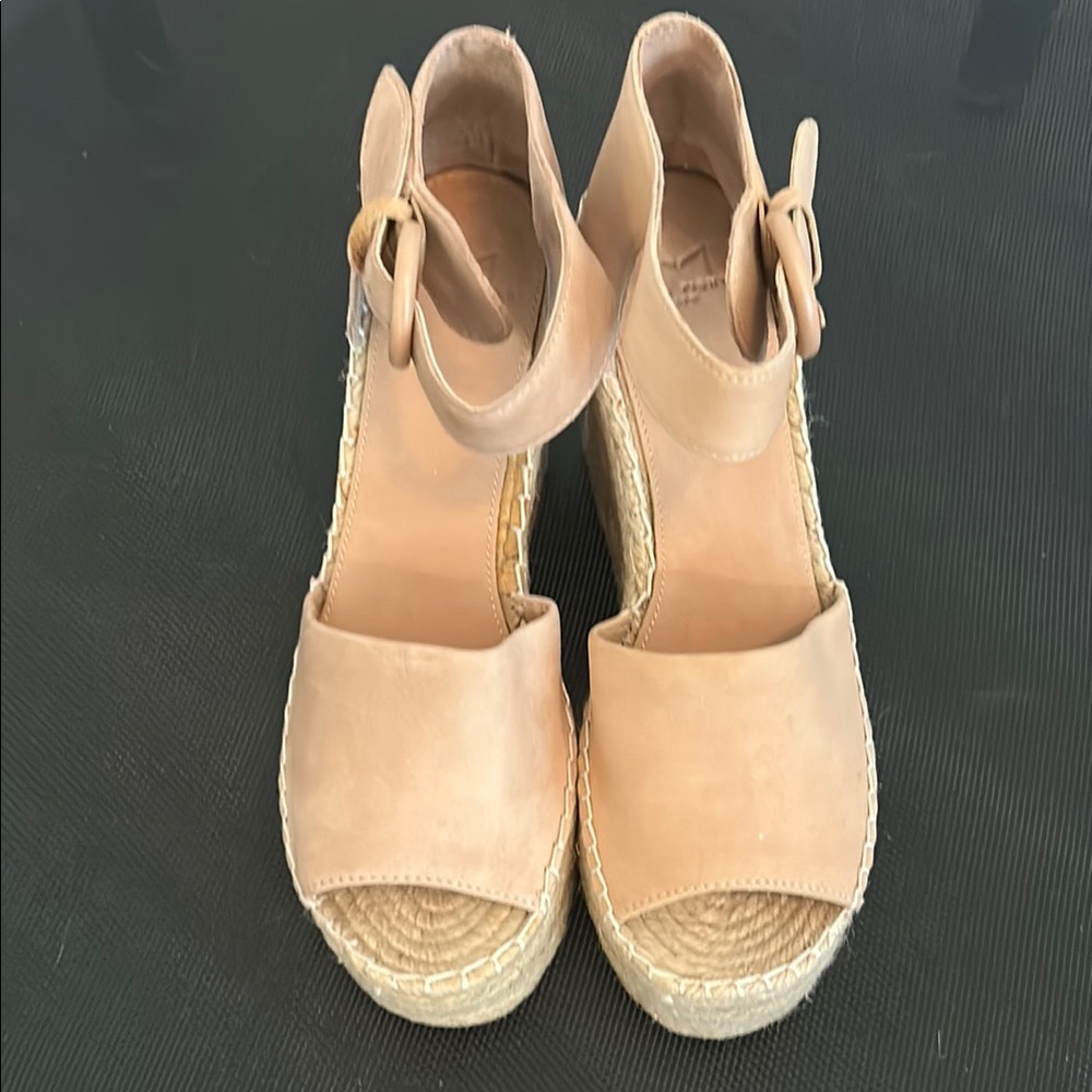 Marc Fisher Tan Espadrille Wedge Sandals